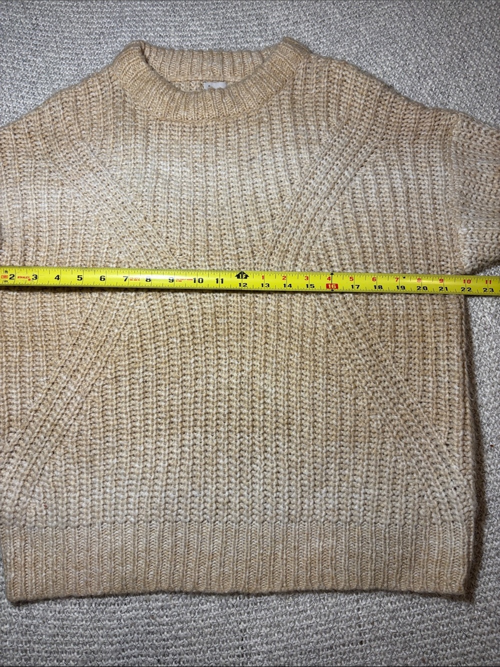 A New Day Beige Chunky Ribbed Knit Crewneck Sweater - Size M - Picture 5 of 13